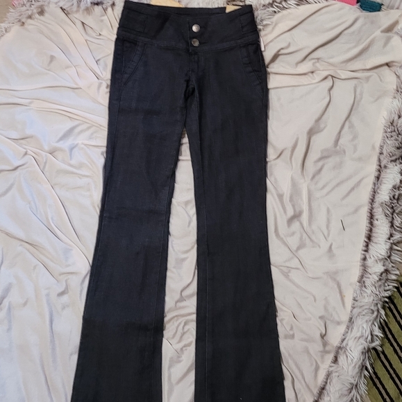 Sailor Thick Band Jeans Natural Flare Size 1 / 2 - Picture 1 of 13